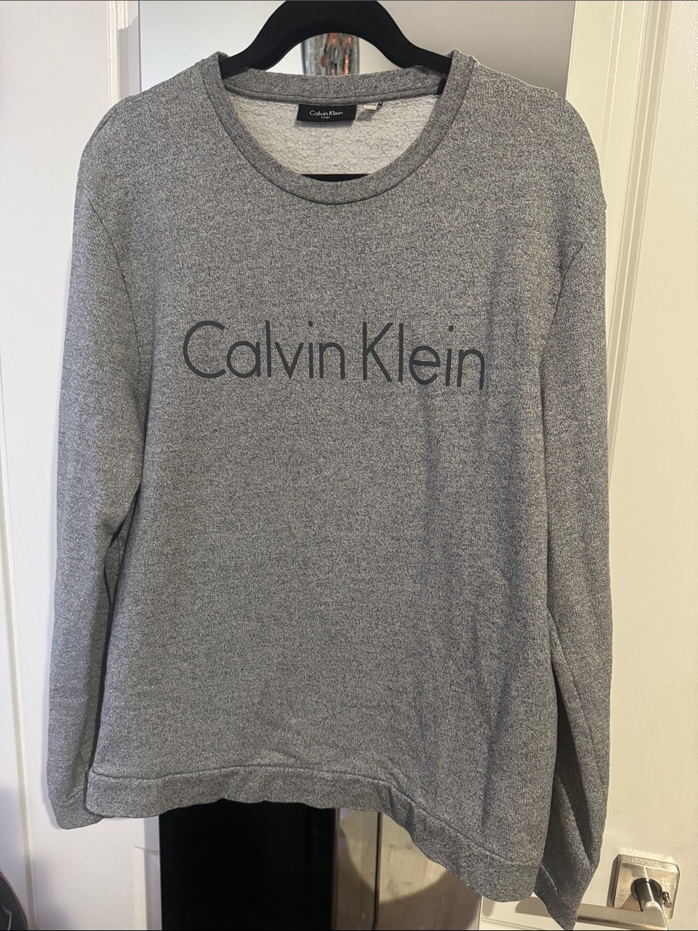 Calvin Klein Heather Gray Logo Crewneck Sweater